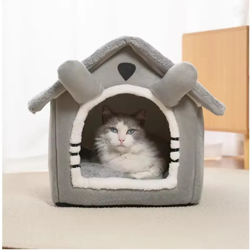 Foldable Pet House – Washable Cat & Puppy Cave Sofa Bed