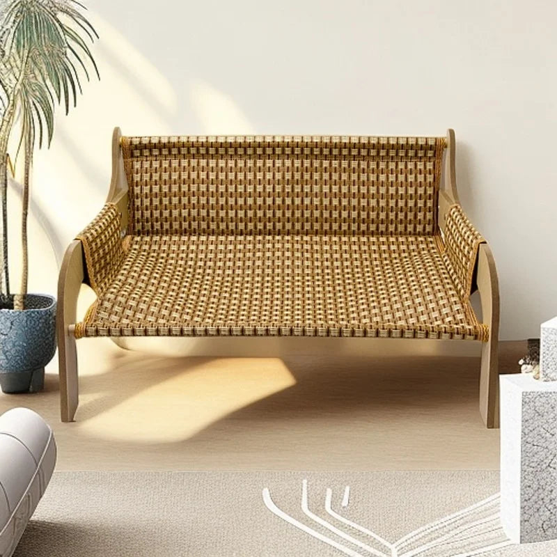 Summer Cooling Cat Bed – Rattan Pet Lounge Chair & Scratch-Resistant Sleeping Sofa