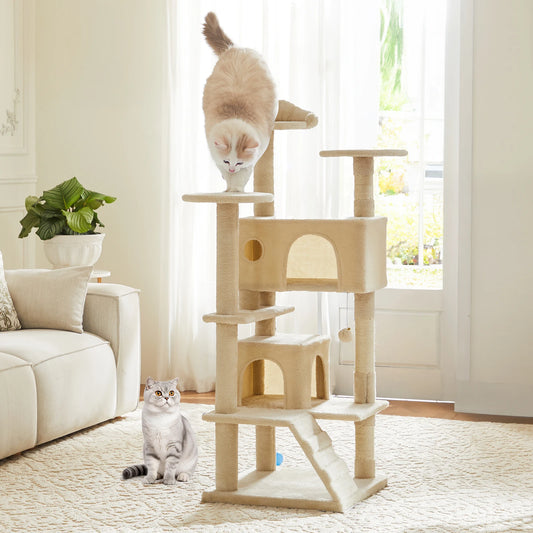 JHK 54" Multi-Level Cat Tree Tower – Indoor Cat Furniture with Condo, Perches & Sisal Scratching Posts